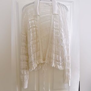 Ivory Lace Cardigan by Anthropologie